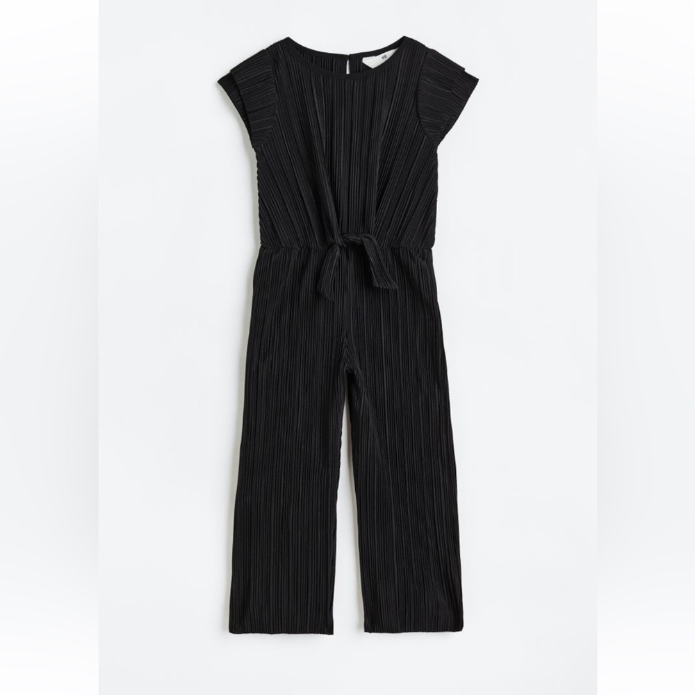 H&M black pleated jumpsuit